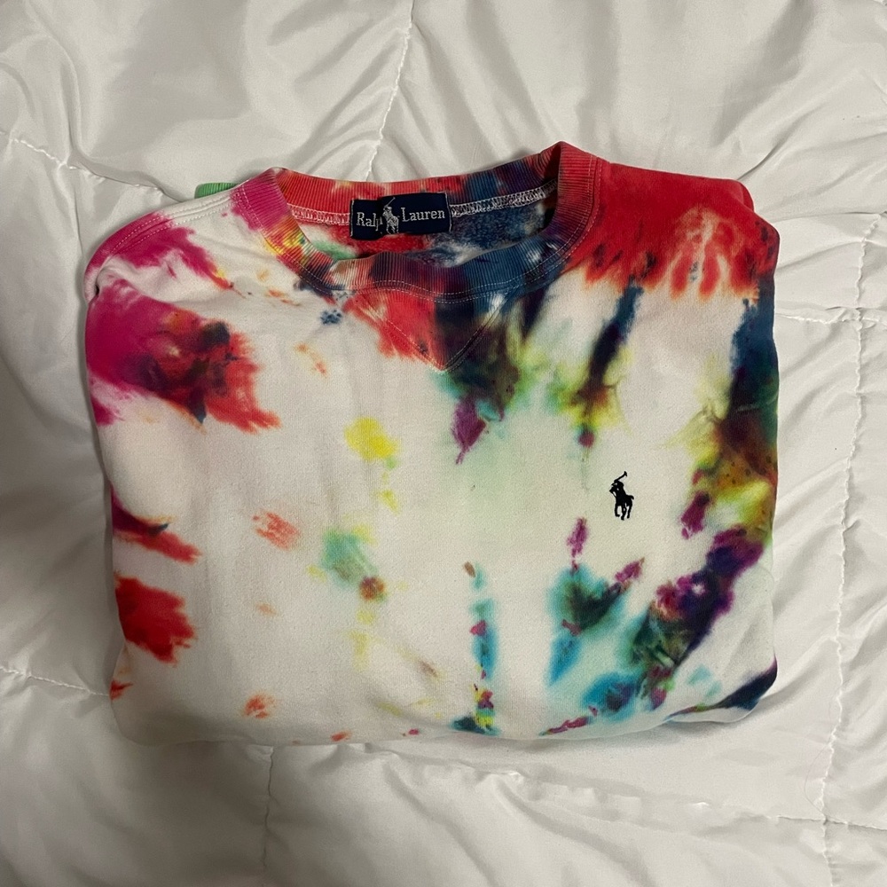 Tie dye polo crewneck